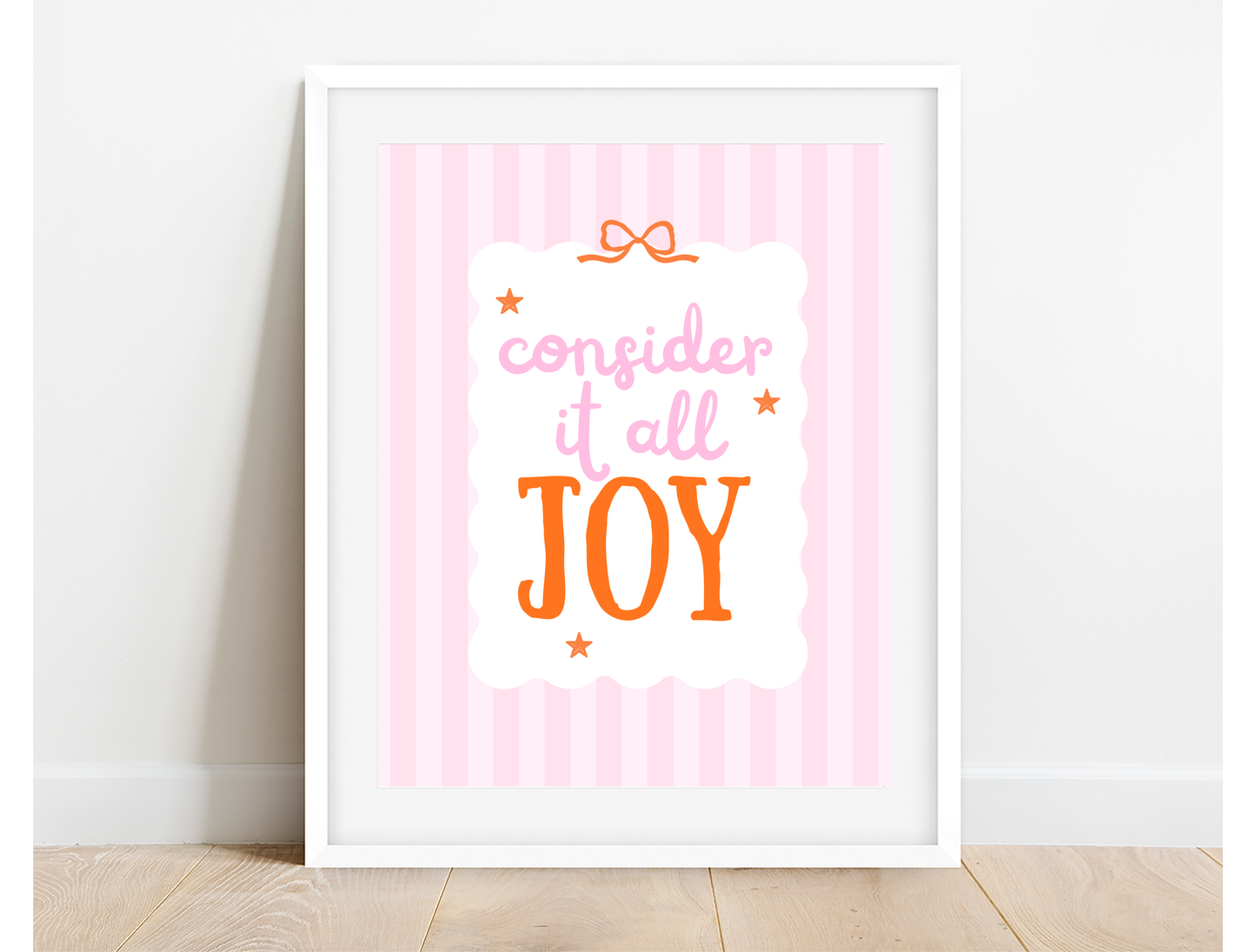 Consider it all Joy Art Print - Pink