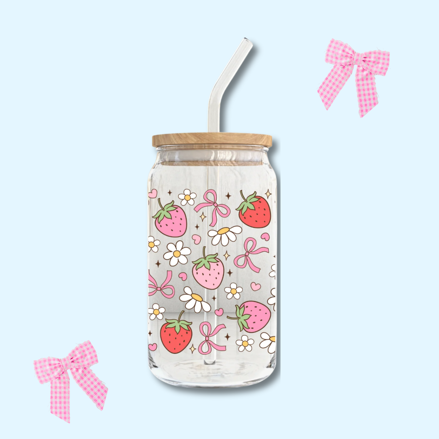 Berries and Bows Iced Coffee Glass