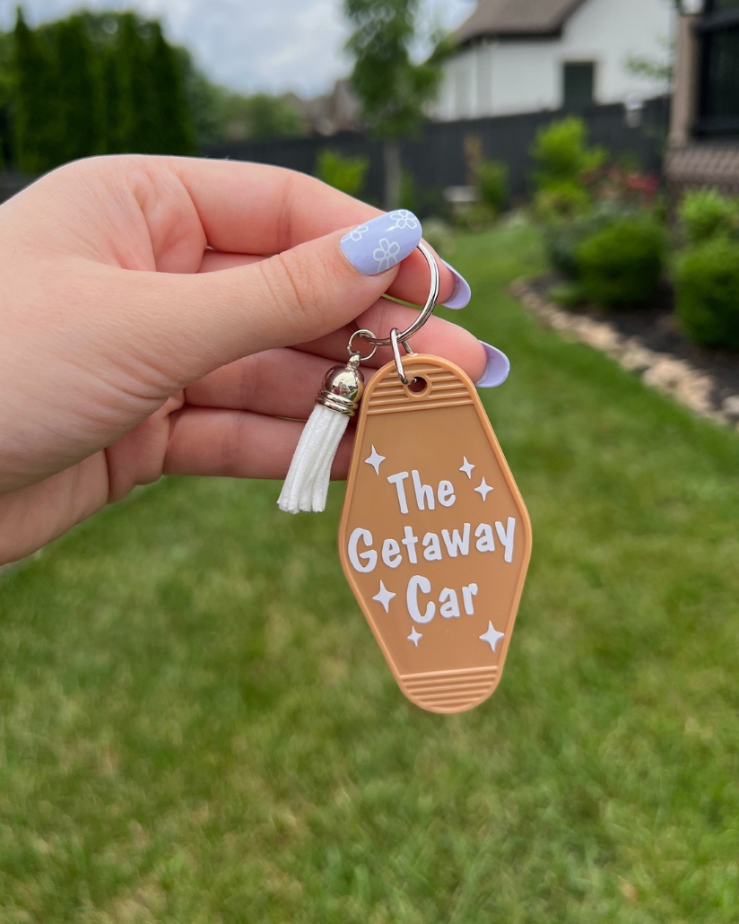 Getaway Car Retro Motel Keychain