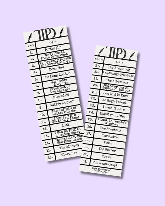 Tortured Poets Department Bookmark Set of 2