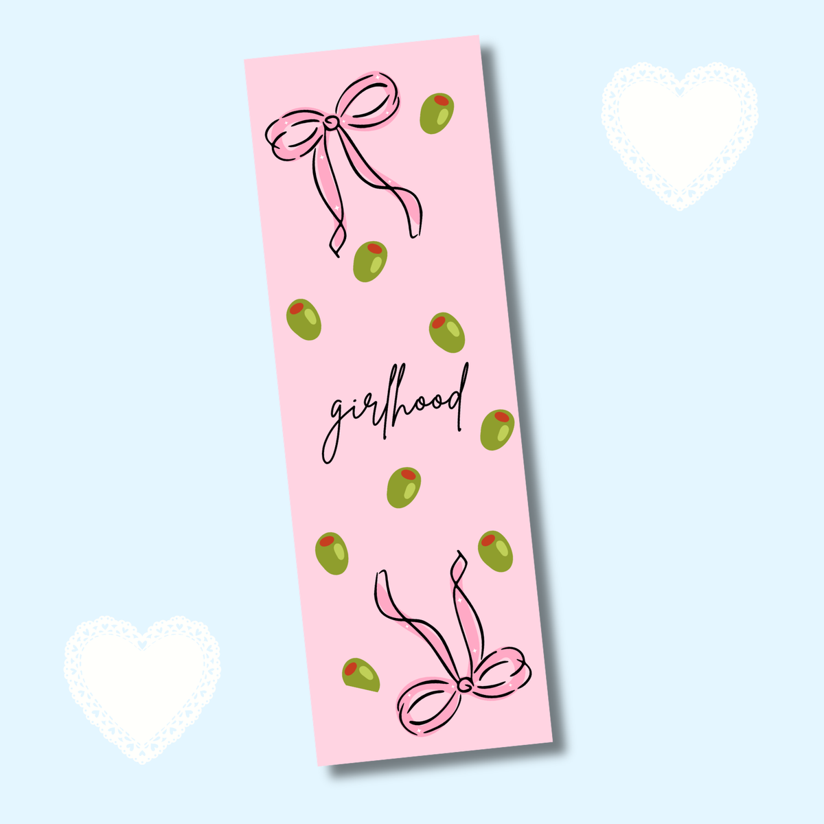 Girlhood Martini & Bows Bookmark