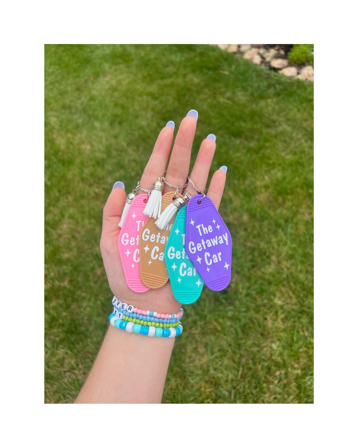 Getaway Car Retro Motel Keychain