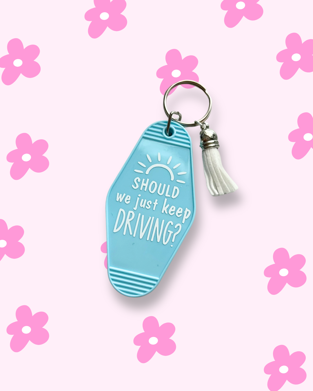 Just Keep Driving Retro Motel Keychain