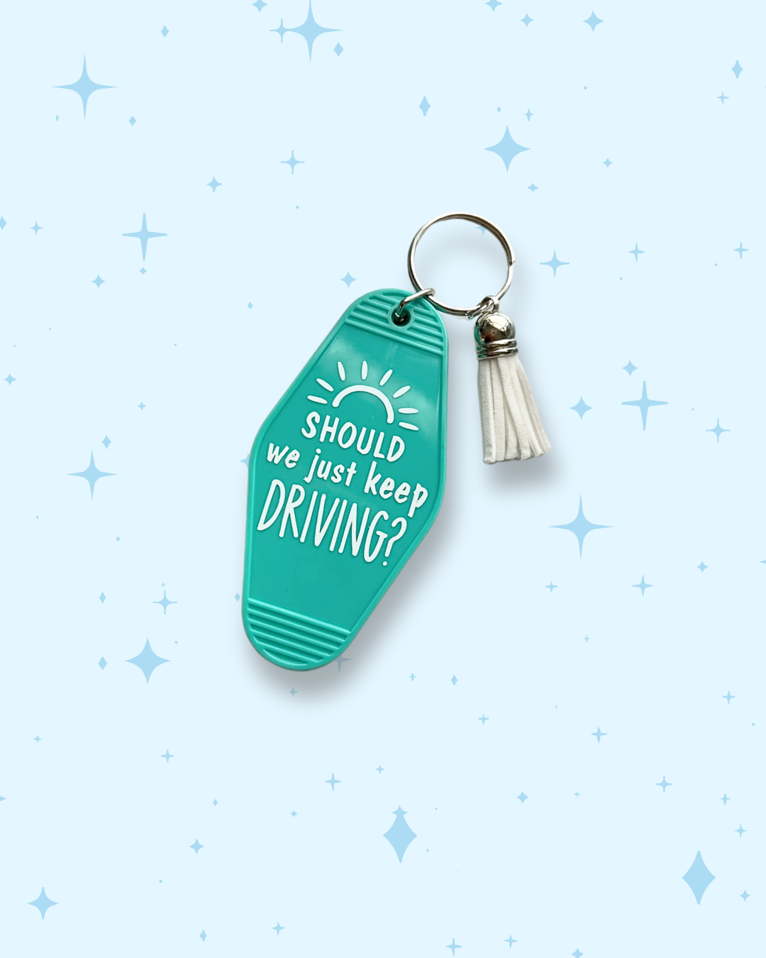 Just Keep Driving Retro Motel Keychain