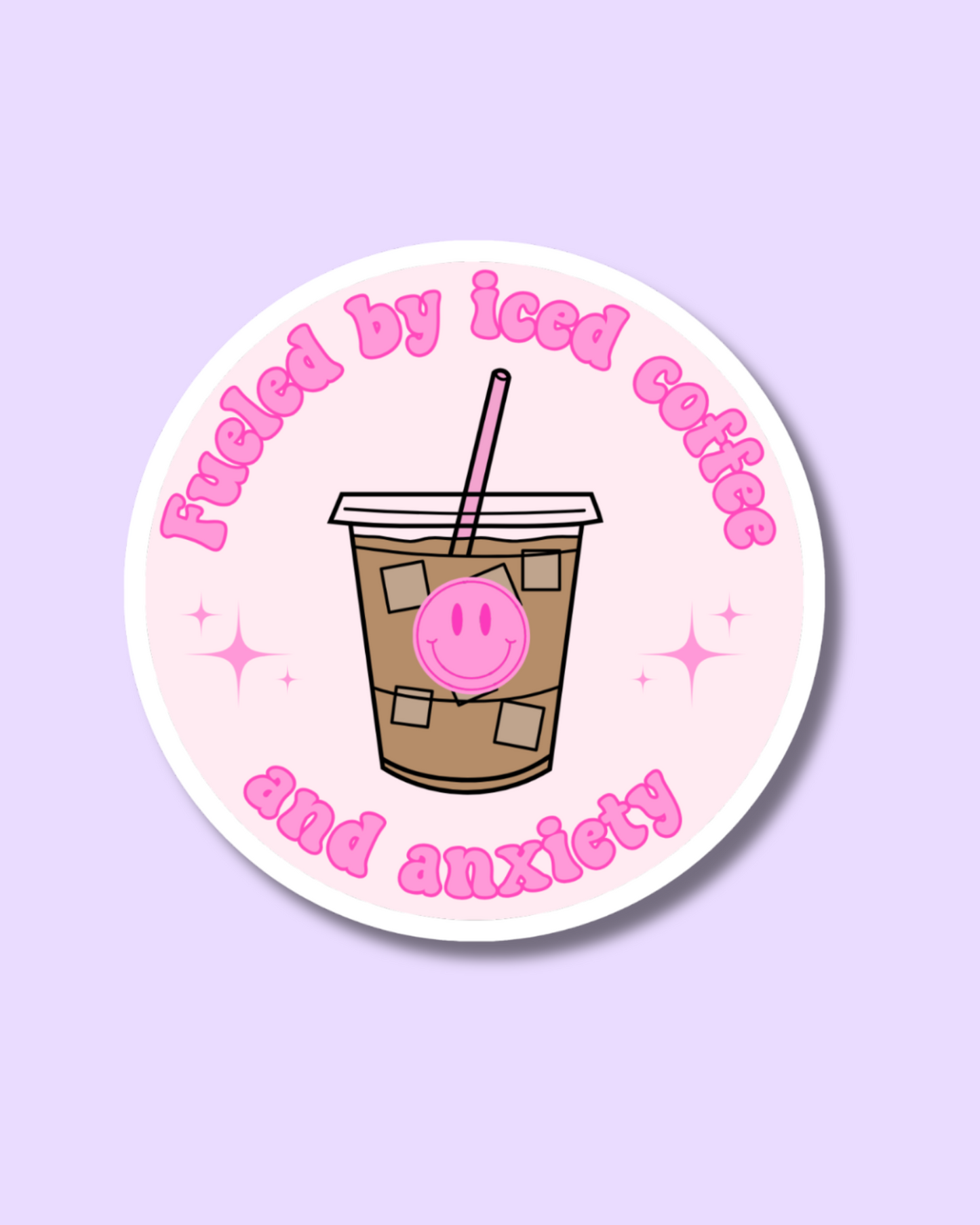 Fueled By Iced Coffee Vinyl Sticker