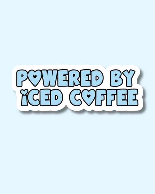 Powered By Iced Coffee Vinyl Sticker