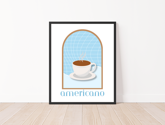 Americano Coffee Art Print