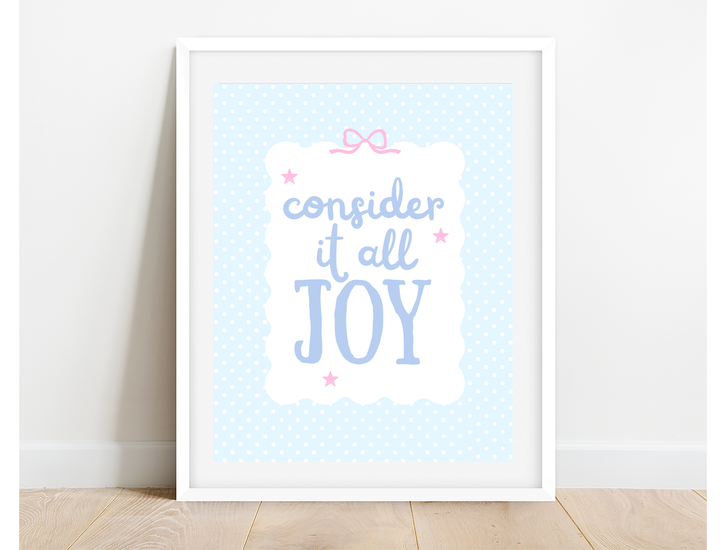 Consider it all Joy Art Print - Blue