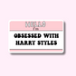 Obsessed With Harry Styles Vinyl Sticker