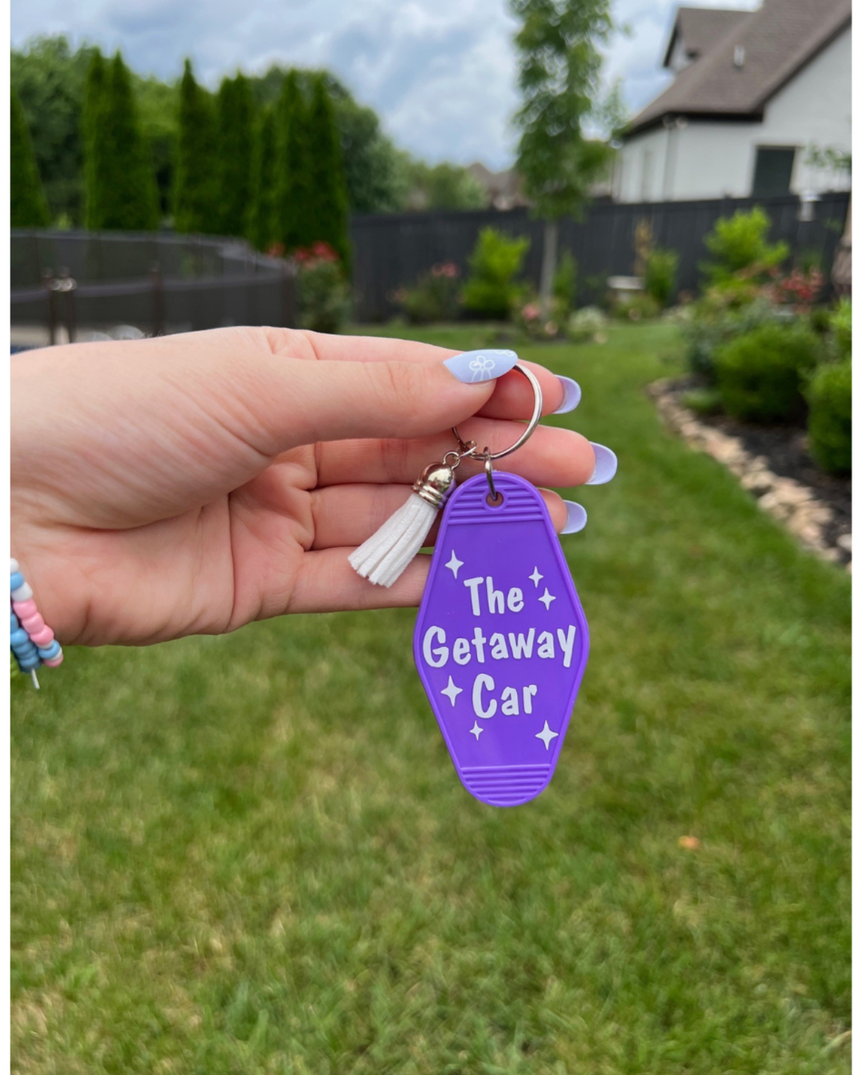 Getaway Car Retro Motel Keychain