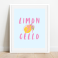 Limon Cello Blue Art Print