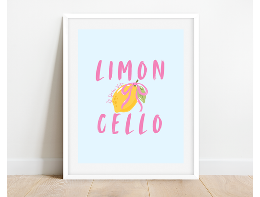 Limon Cello Blue Art Print