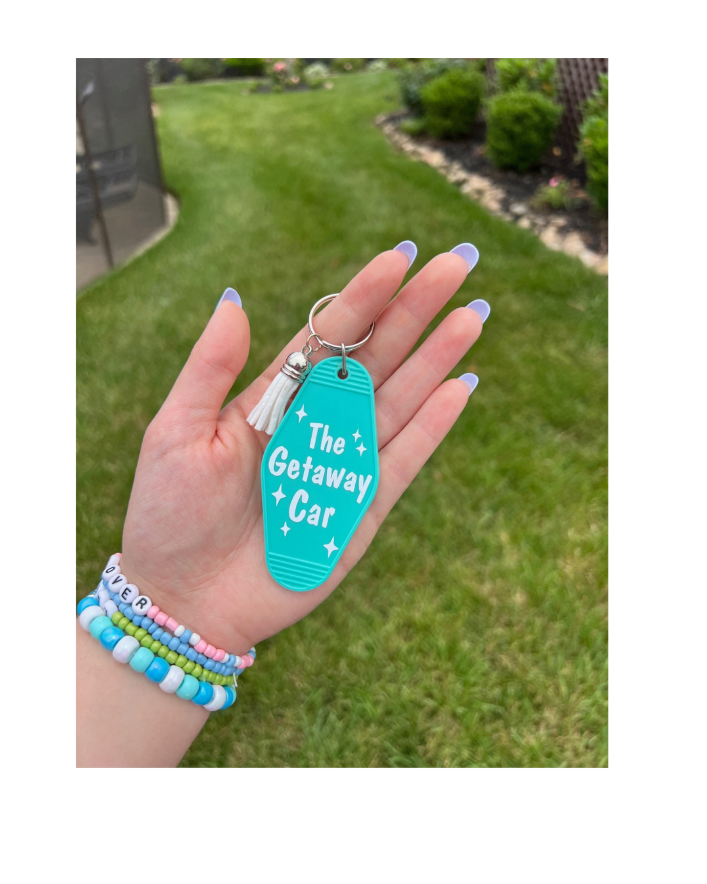 Getaway Car Retro Motel Keychain