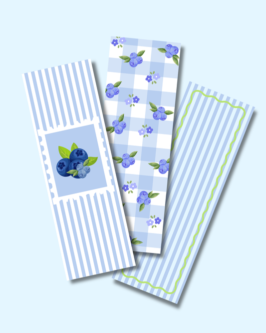Blueberry Bliss Bookmark Trio