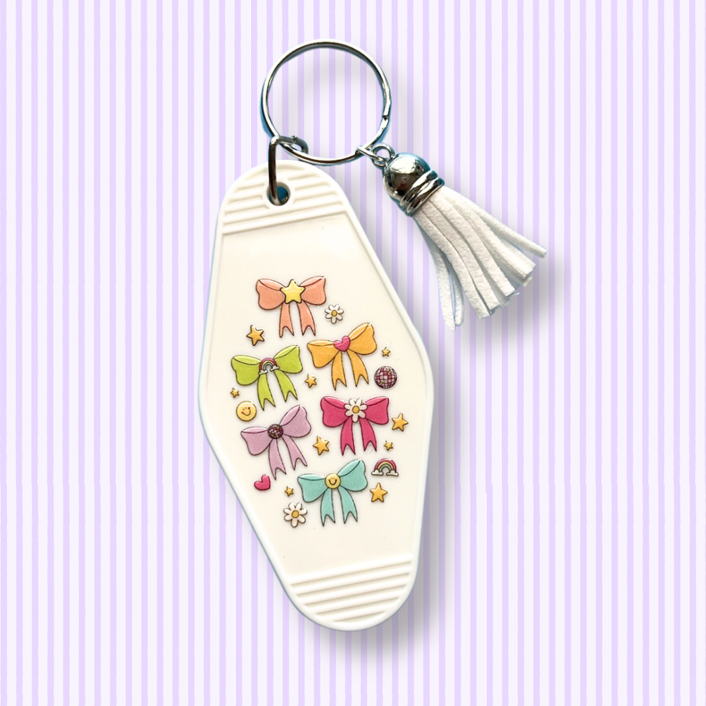 Happy Bows Retro Motel Keychain