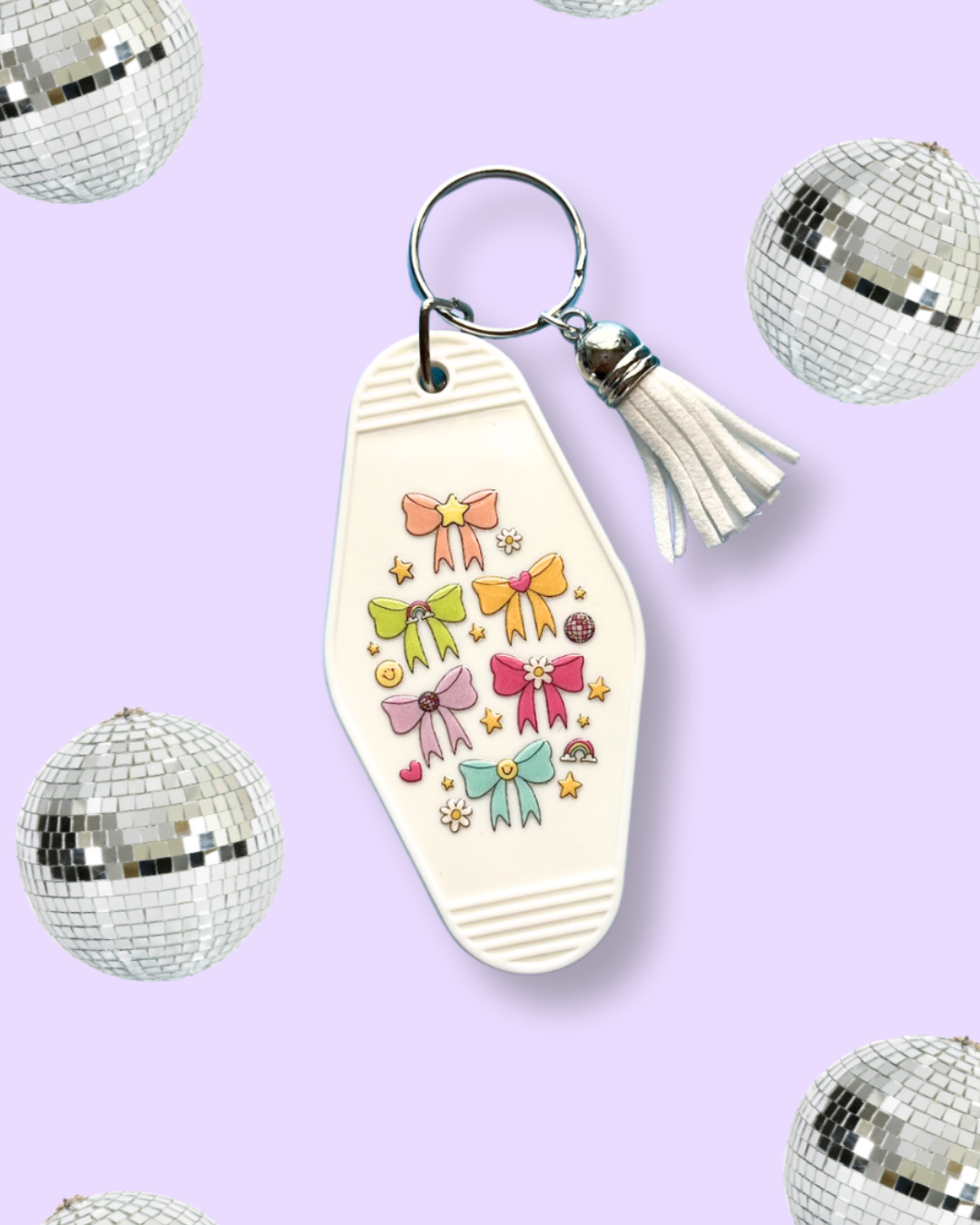 Happy Bows Retro Motel Keychain