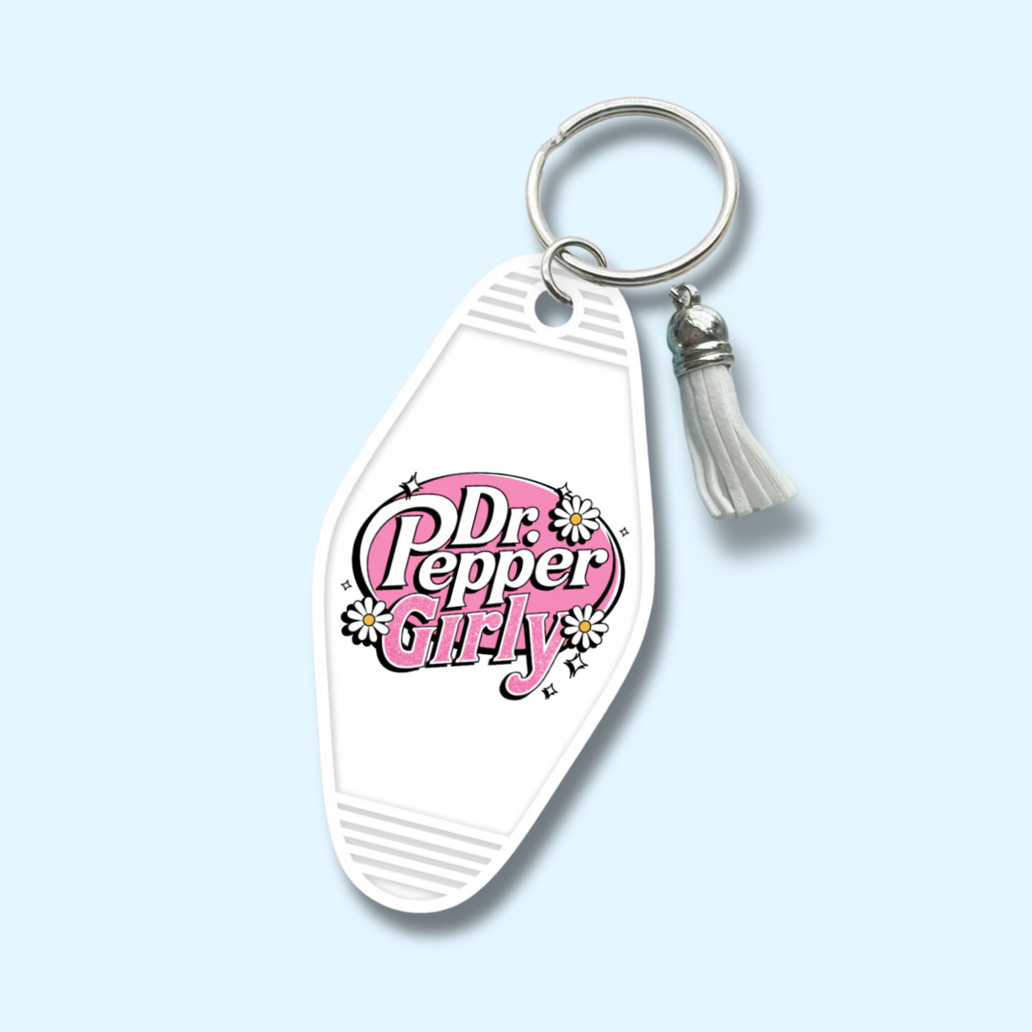 Dr Pepper Girlie Retro Motel Keychain