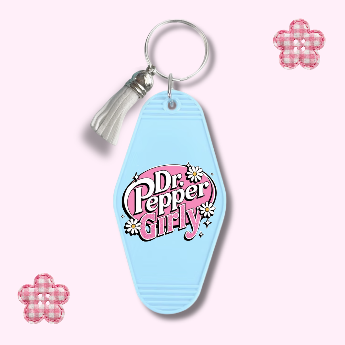 Dr Pepper Girlie Retro Motel Keychain