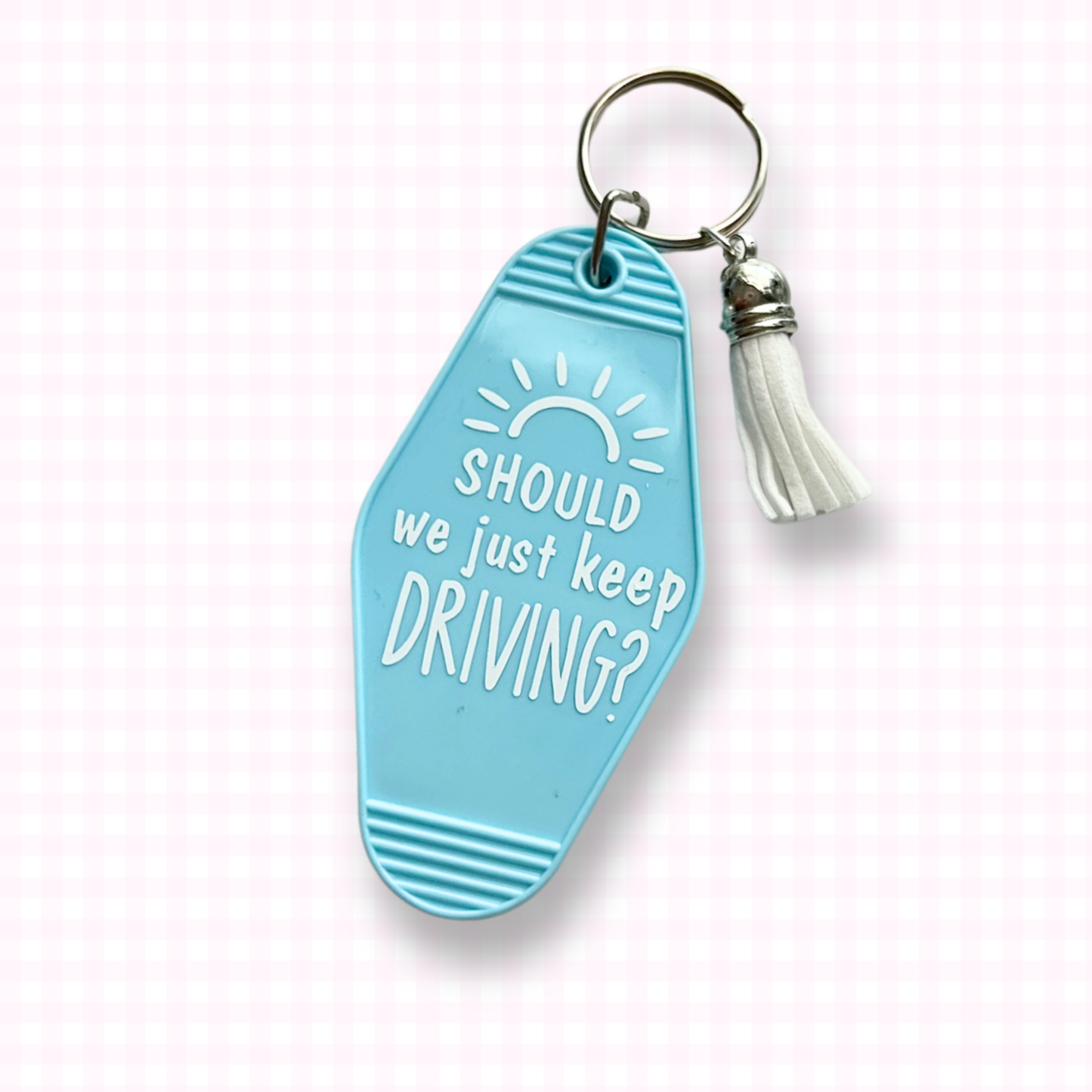 Just Keep Driving Retro Motel Keychain
