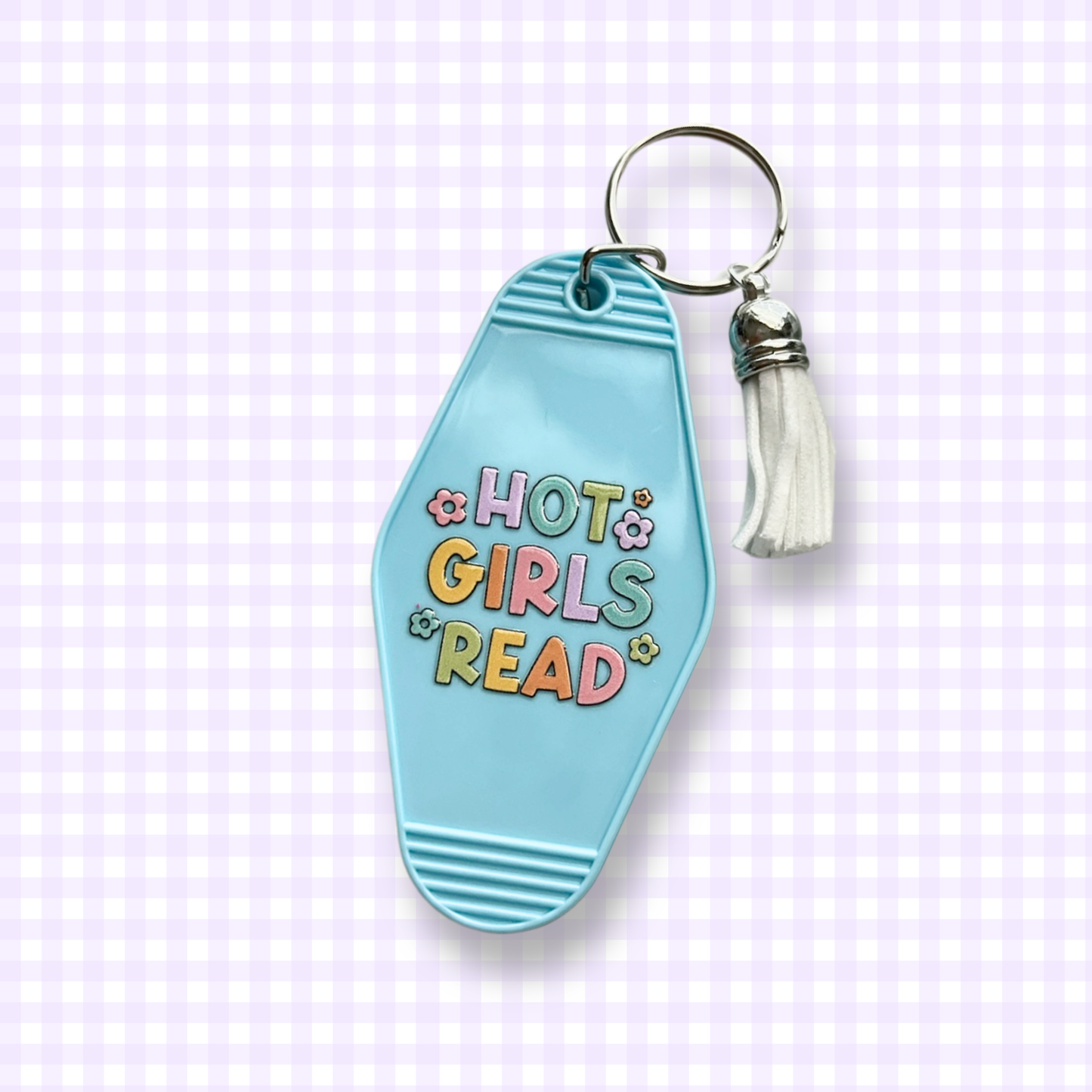 Hot Girls Read Retro Motel Keychain