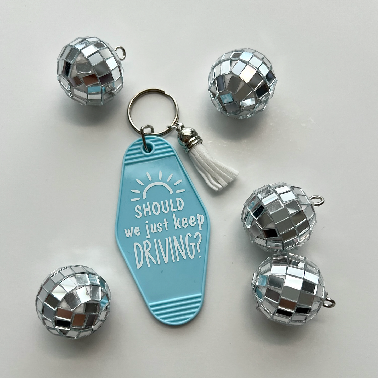 Just Keep Driving Retro Motel Keychain