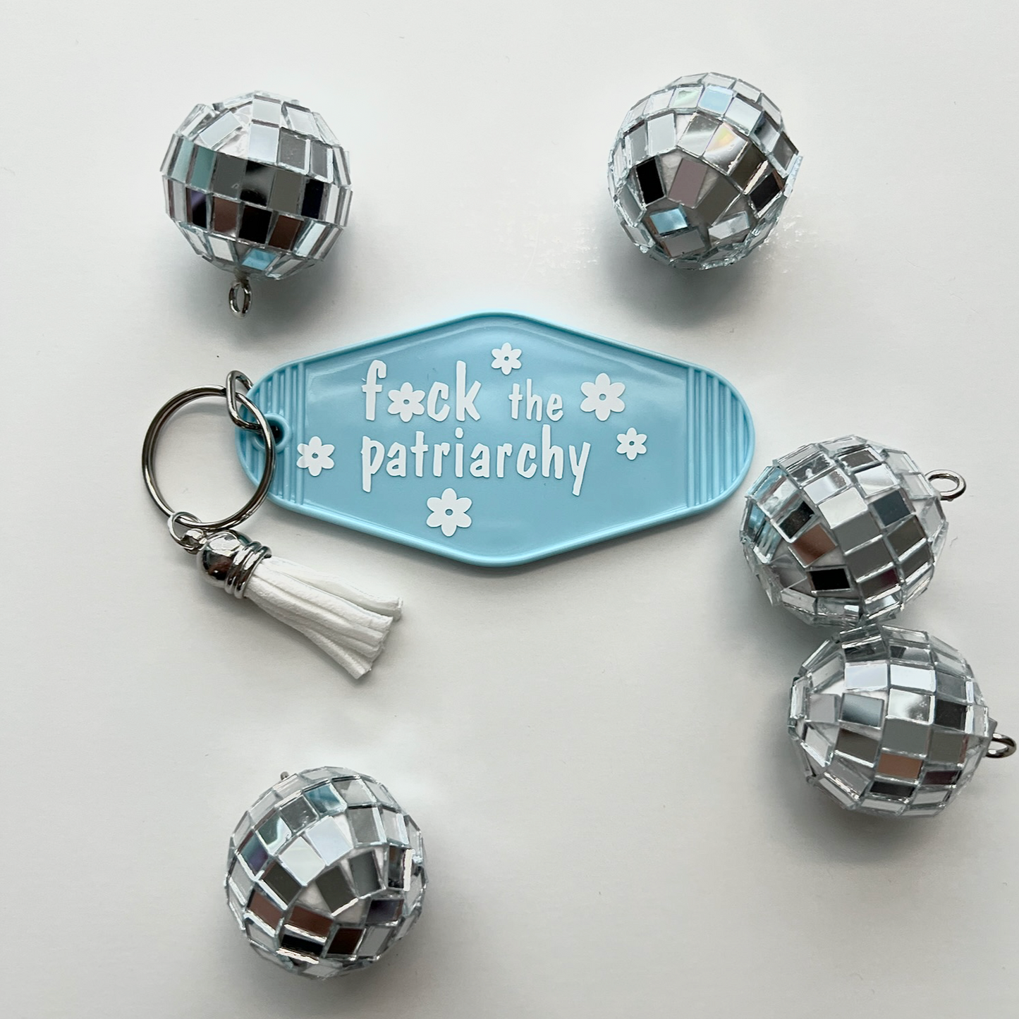 F the Patriarchy Retro Motel Keychain