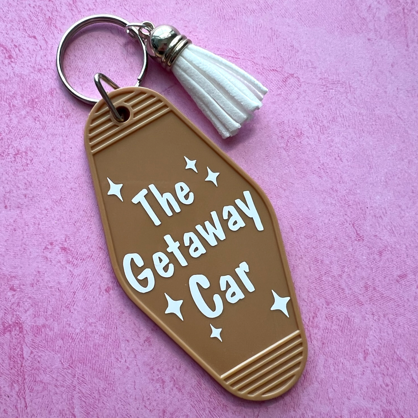 Getaway Car Retro Motel Keychain