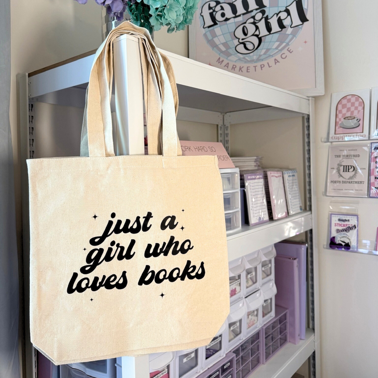 Girl Who Loves Books Tote Bag