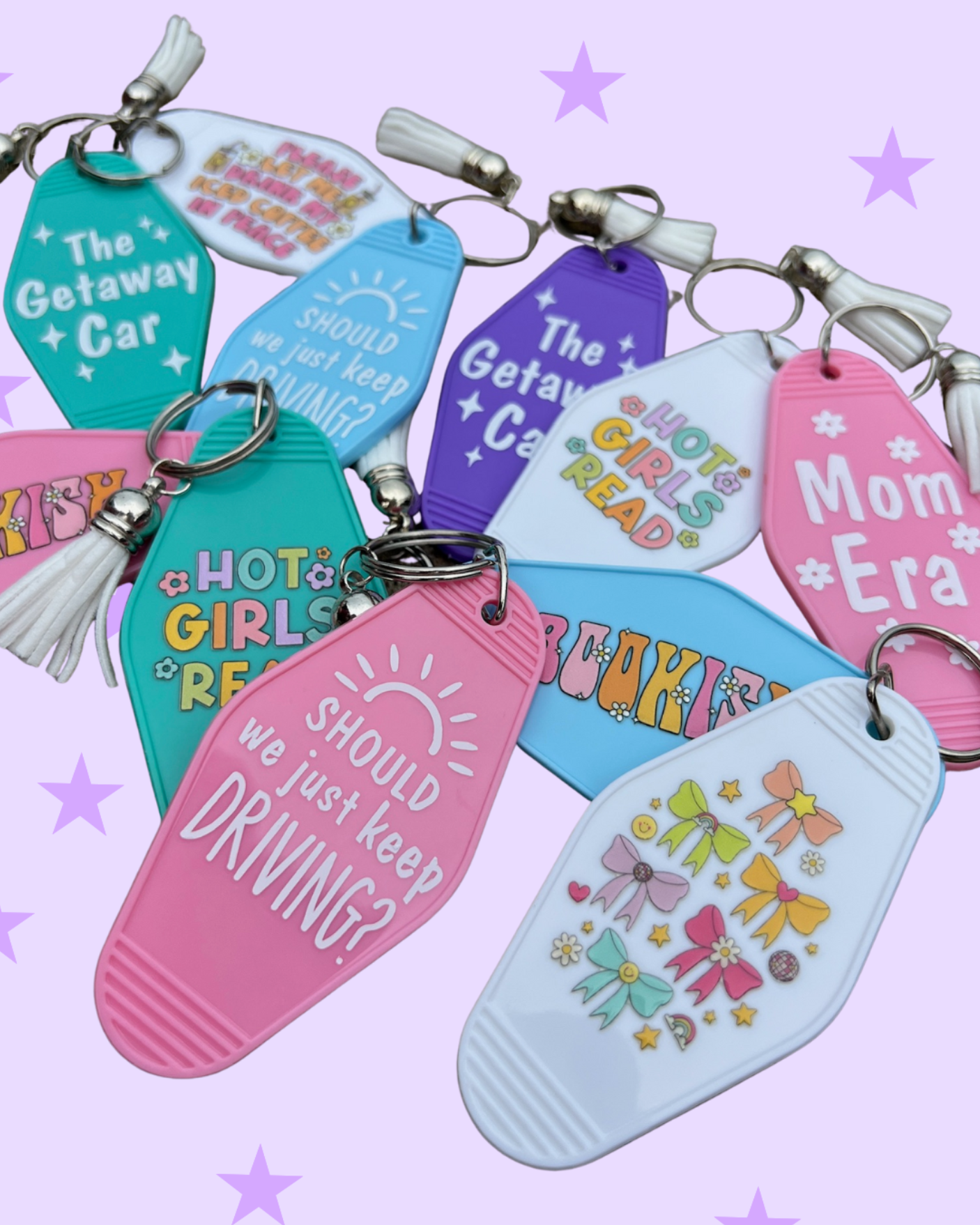 Happy Bows Retro Motel Keychain