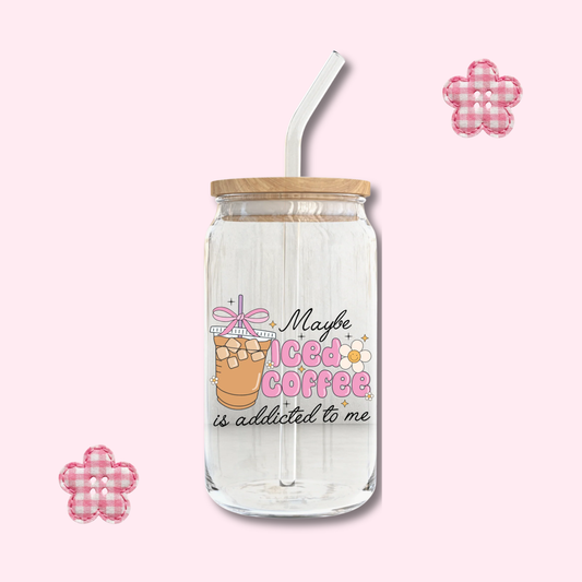 Maybe Iced Coffee Glass