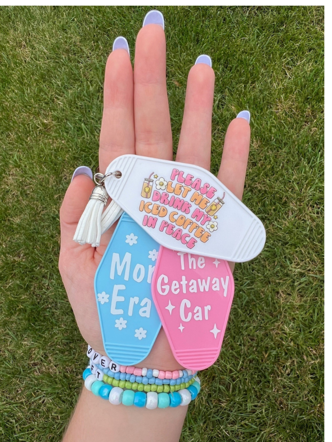 My Iced Coffee Retro Motel Keychain